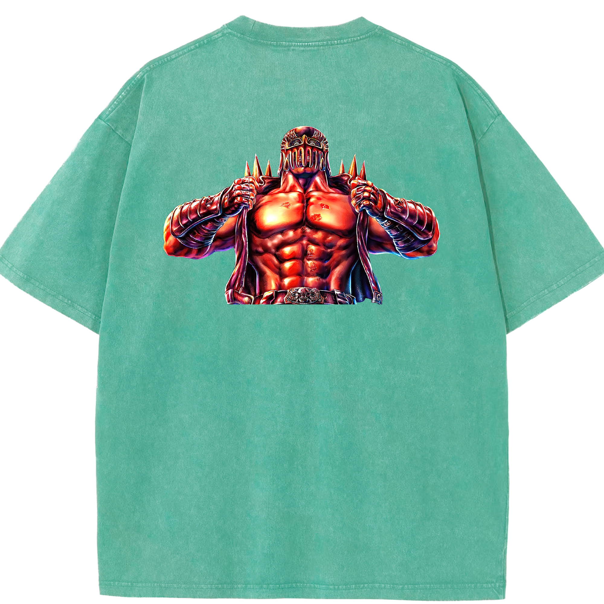 （画像用） 北斗の拳 Fist of the North Star 綿100% ヴィンテージ風 半袖Tシャツ（背面プリント）